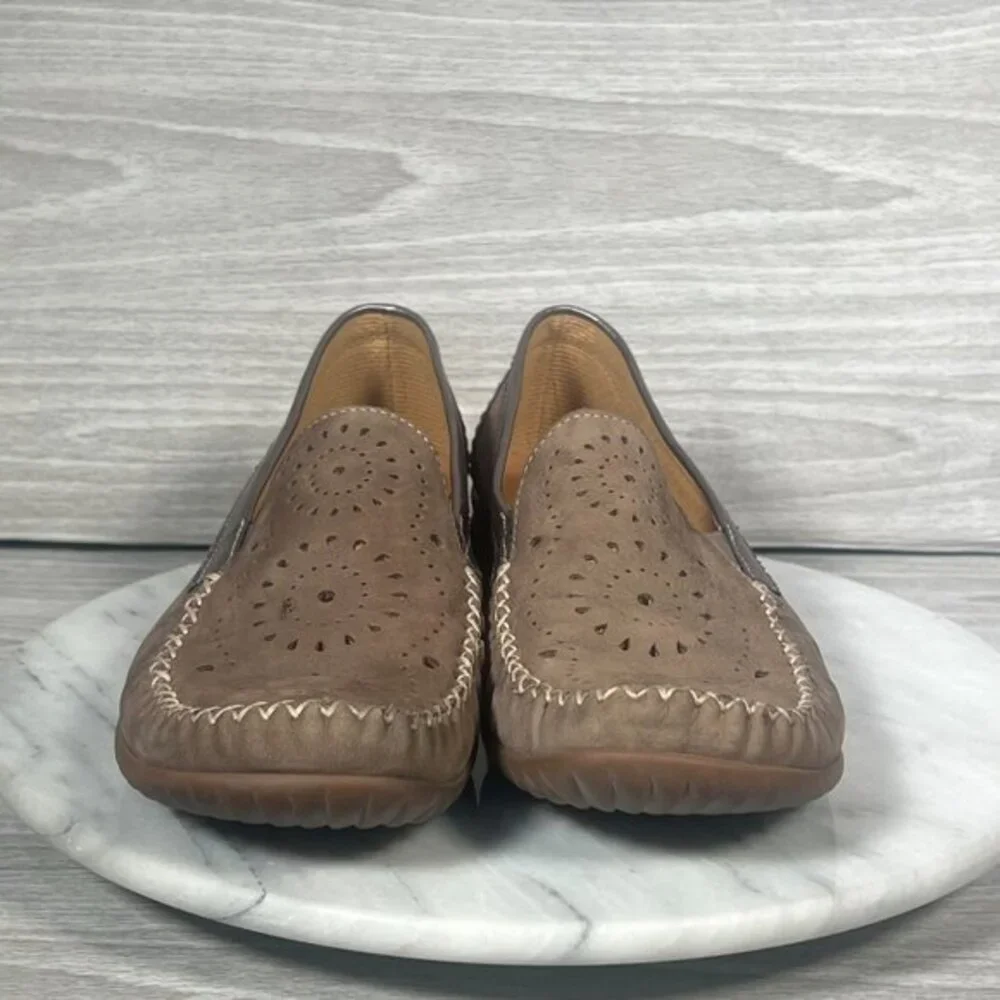 Gabor Moccasins‎ Womens 6.5 Slip On Loafers Brown Leather Comfort Soft Handmade - Picture 8 of 15